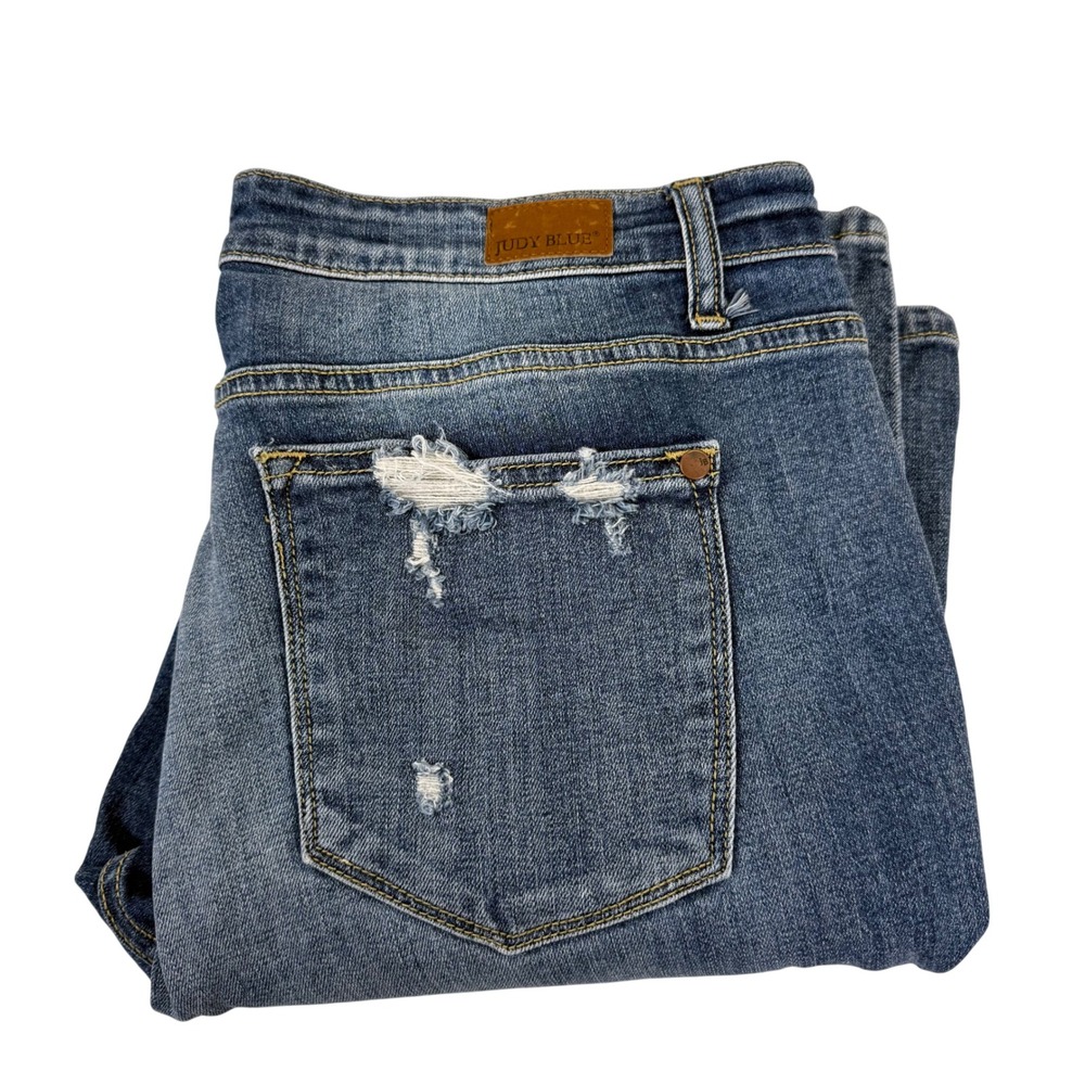 Judy Blue Boyfriend Fit Distressed Jeans Size 15/32 JB8286MD Medium‎ Wash